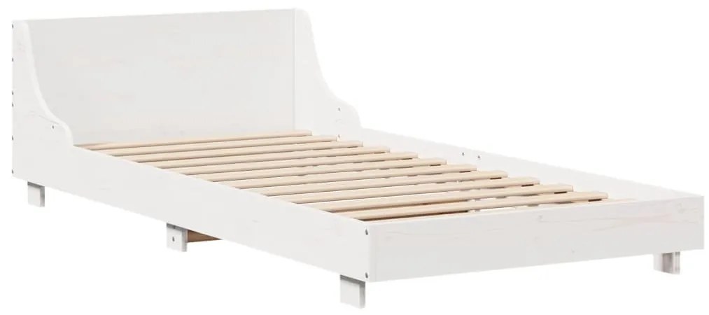 vidaXL Σκελετός Κρεβατιού Χωρίς Στρώμα Λευκό 100x200 εκ. Μασίφ Πεύκο