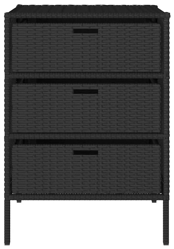 vidaXL Ντουλάπι Αποθήκευσης Κήπου Μαύρο 55x59x80 εκ. Συνθετικό Ρατάν