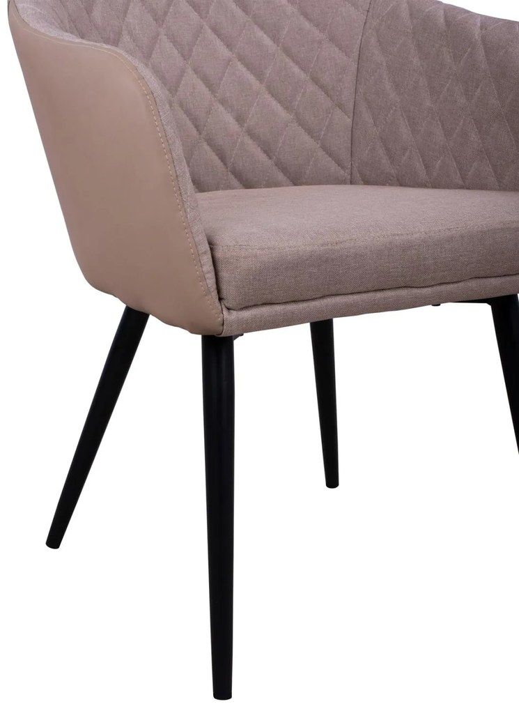 Καρέκλα-Πολυθρόνα CHARLES με Ύφασμα και PU Μπέζ 57x63x83Υεκ. 2αδα 57x63x83 εκ.