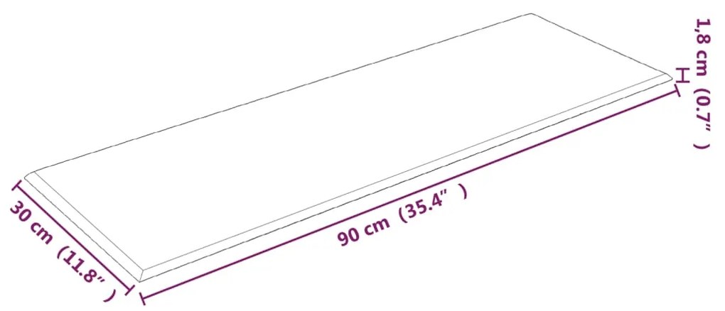 Πάνελ Τοίχου 12 τεμ. Ανοιχτό γκρι 90 x 30 εκ. 3,24 μ² Βελούδο - Γκρι