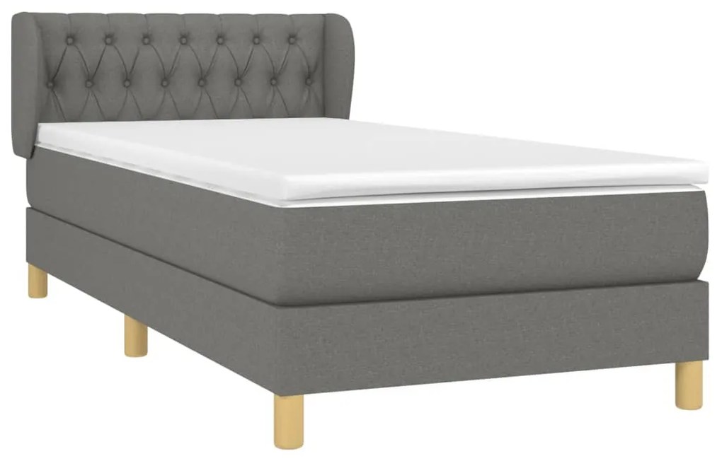 ΚΡΕΒΑΤΙ BOXSPRING ΜΕ ΣΤΡΩΜΑ ΣΚΟΥΡΟ ΓΚΡΙ 90X200 ΕΚ. ΥΦΑΣΜΑΤΙΝΟ 3127014