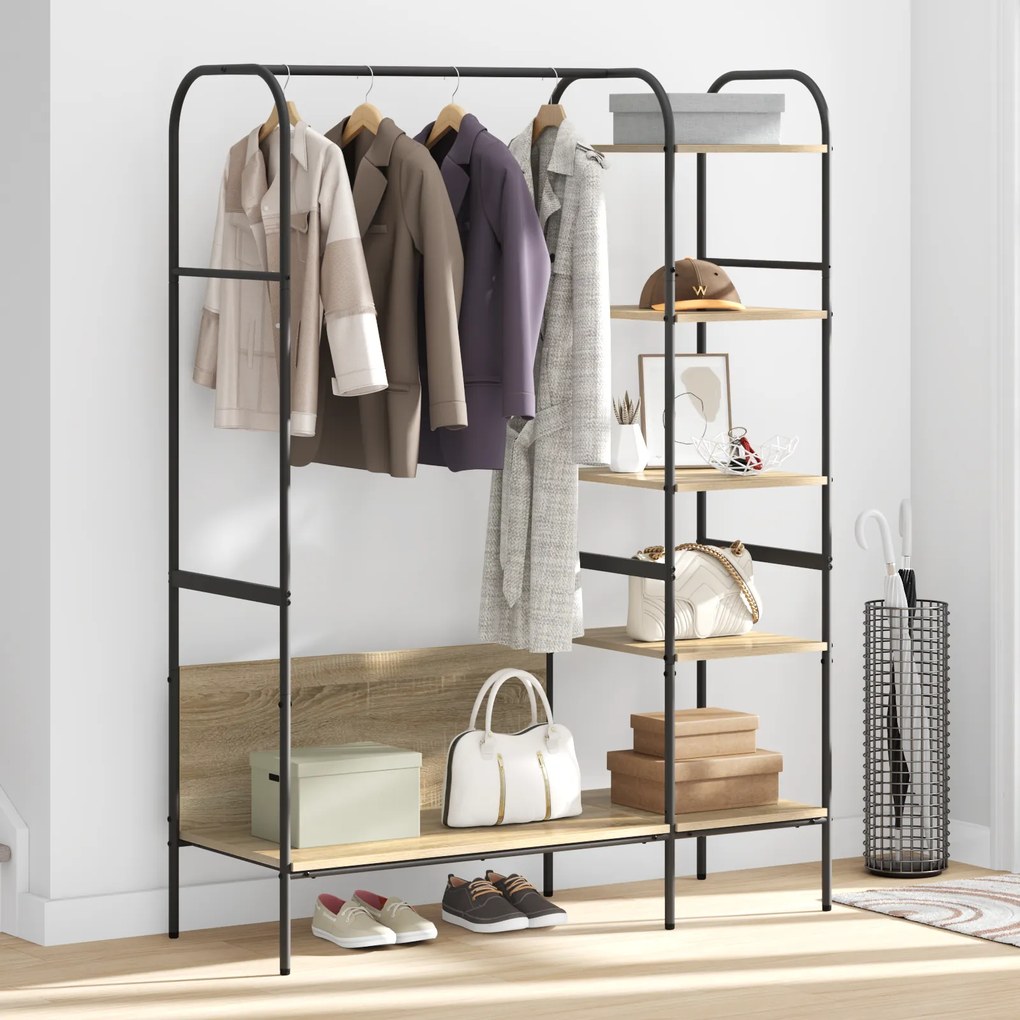 vidaXL Ράφι Ρούχων με Ράφια Sonoma Oak 120x44x160 εκ. Επεξεργασμένο Ξύλο