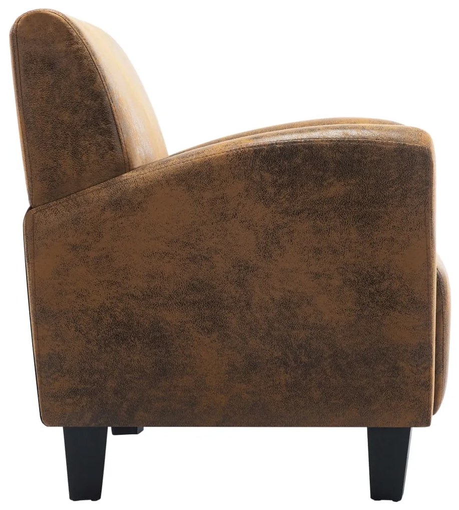 vidaXL Πολυθρόνα Καφέ 70 x 69 x 72 εκ. από Συνθετικό Δέρμα Σουέτ