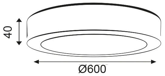 ROUND W CEIL. LED SLIM PANEL 50W 3000K 4000Lm 230V Φ600x40mm - NIKI5030RW - 3000K - NIKI5030RW