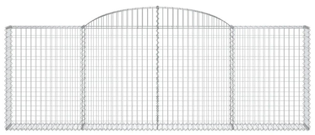 Συρματοκιβώτια Τοξωτά 15 τεμ. 300x30x100/120 εκ. Γαλβαν. Ατσάλι - Ασήμι