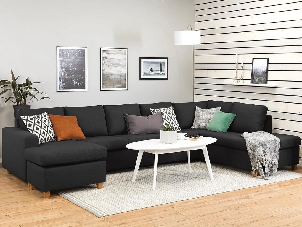 Γωνιακός Καναπές Scandinavian Choice C161, Μαύρο, 344x199x80cm
