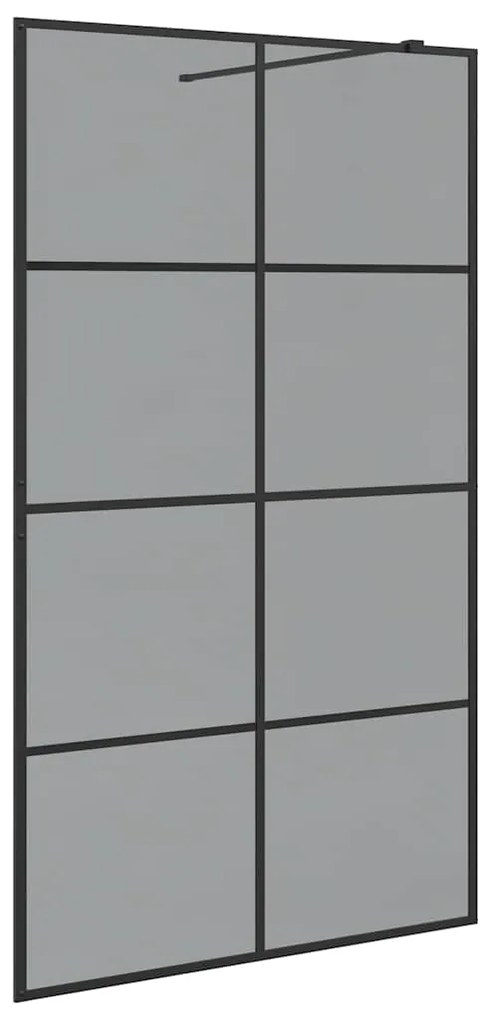 vidaXL Τοίχος Ντους Walk-in Μαύρο 115 x 195 cm σκληρυμένο γυαλί