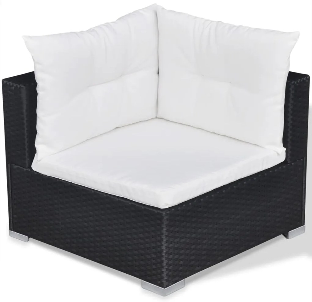 vidaXL Σαλόνι Κήπου 10 Τεμαχίων Μαύρο από Συνθετικό Ρατάν με Μαξιλάρια