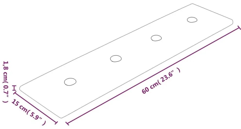 Πάνελ Τοίχου 12 τεμ. Μπορντό 60x15 εκ. 1,08 μ² Συνθ. Δέρμα - Κόκκινο