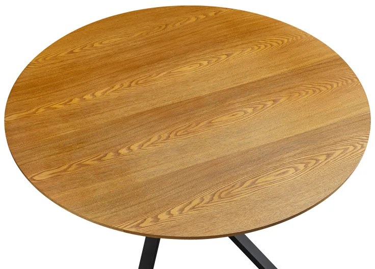 Tραπέζι Cerco pakoworld sonoma mdf και μαύρο μεταλλικό πόδι Φ120x75εκ