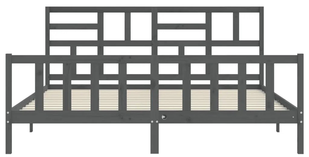 ΠΛΑΙΣΙΟ ΚΡΕΒΑΤΙΟΥ ΜΕ ΚΕΦΑΛΑΡΙ ΓΚΡΙ 200X200 ΕΚ. ΜΑΣΙΦ ΞΥΛΟ 3193098