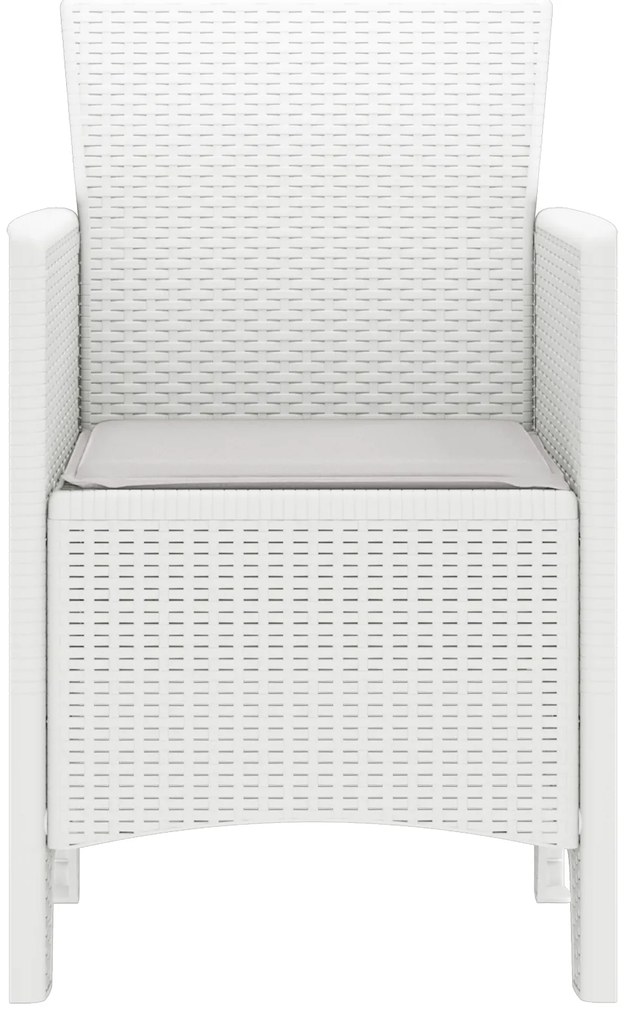 vidaXL Καρέκλα Κήπου 2 pcs Λευκό 53 x 49 x 85 εκ. PP