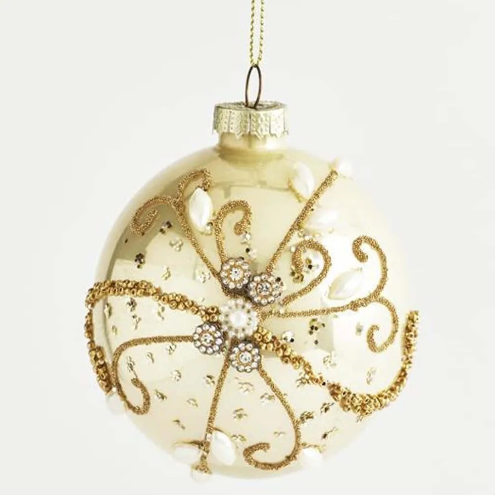 Χριστουγεννιάτικες Μπάλες (Σετ 4Τμχ) 600-42787 8cm Gold