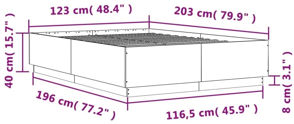 Πλαίσιο Κρεβατιού Καφέ Δρυς 120x200 εκ. Επεξεργασμένο Ξύλο - Καφέ