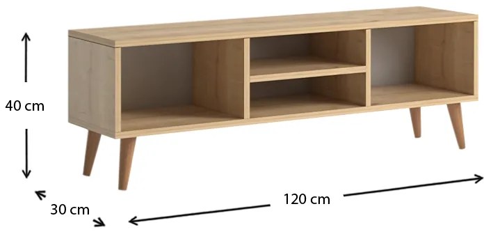 Έπιπλο τηλεόρασης Loren Megapap μελαμίνης χρώμα oak 120x30x40εκ. - GP022-0067,1