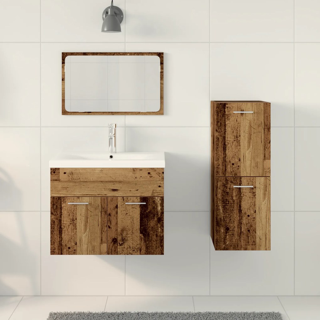 vidaXL Σετ Άλλο 3 pcs Παλιό ξύλο 30 x 30 x 80 cm Επεξεργασμένο ξύλο