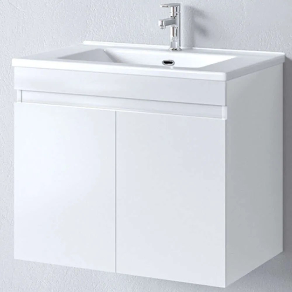 Έπιπλο Μπάνιου Πάγκος Με Νιπτήρα Omega S3BOM075GL0 75x45x60cm White Porcelain,Melamine