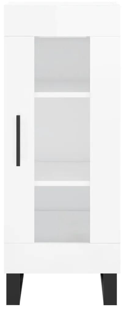 Ντουλάπι Γυαλιστερό Λευκό 34,5x34x90 εκ. Επεξεργασμένο Ξύλο - Λευκό