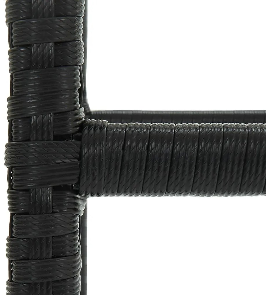 vidaXL Σκαμπό Μπαρ 6 τεμ. Μαύρα από Συνθετικό Ρατάν με Μαξιλάρια