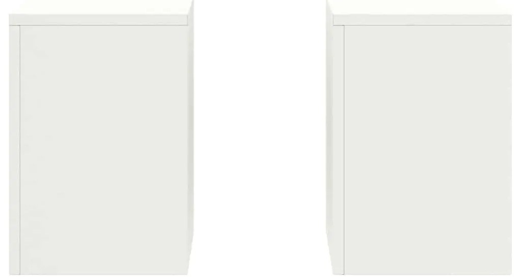 vidaXL Βάση φυτών 2 pcs Λευκό 24 x 24 x 35 εκ. Ατσάλι