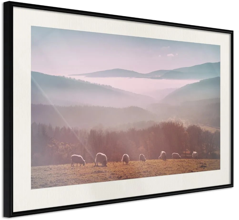 Αφίσα - Mountain Pasture - 30x20 - Μαύρο - Με πασπαρτού