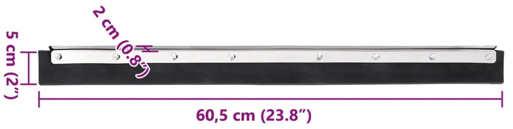 vidaXL Κεφαλή Σκουπίσματος Δαπέδου 60,5x2x5 εκ. Ατσάλι/Καουτσούκ