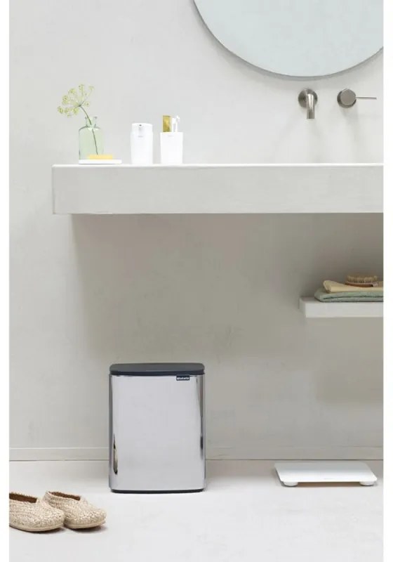 Κάδος απορριμμάτων Brabantia Bo Small 12L, Αθόρυβο και ομαλό άνοιγμα, Αντιολισθητική βάση, Inox