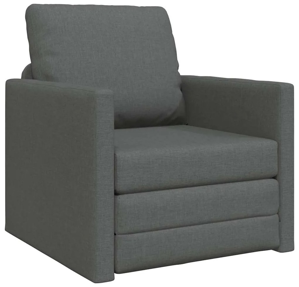 vidaXL Κρεβάτι καναπές Σκούρο Γκρι 74 x 77 x 81 εκ. ύφασμα