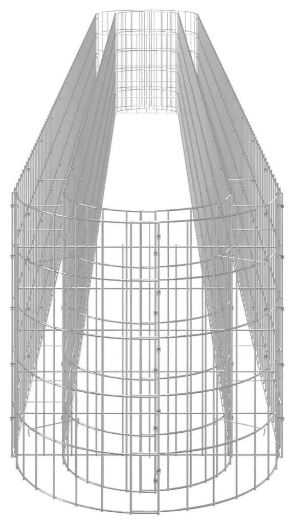 Συρματοκιβώτιο-Γλάστρα Υπερυψωμένη 470x50x50 εκ. Γαλβαν. Ατσάλι - Ασήμι