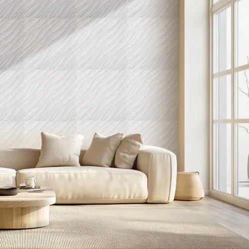 VEVOR 3D Wall Panels 12-Pack 19.7x19.7&#039;&#039; PVC 32 Sq.Ft Coverage Wave Matte White
