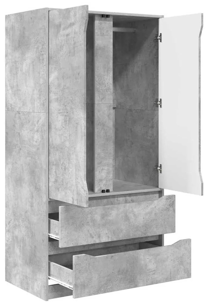 vidaXL Ντουλάπι Μπάνιου με συρτάρι Σκυρόδεμα Γκρι 79,5 x 49 x 156 εκ