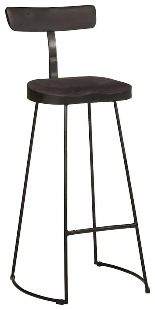 Bar Stools 2 τεμάχια Μαύρο 49x43x103 cm Στερεό ξύλο Mango 4013515