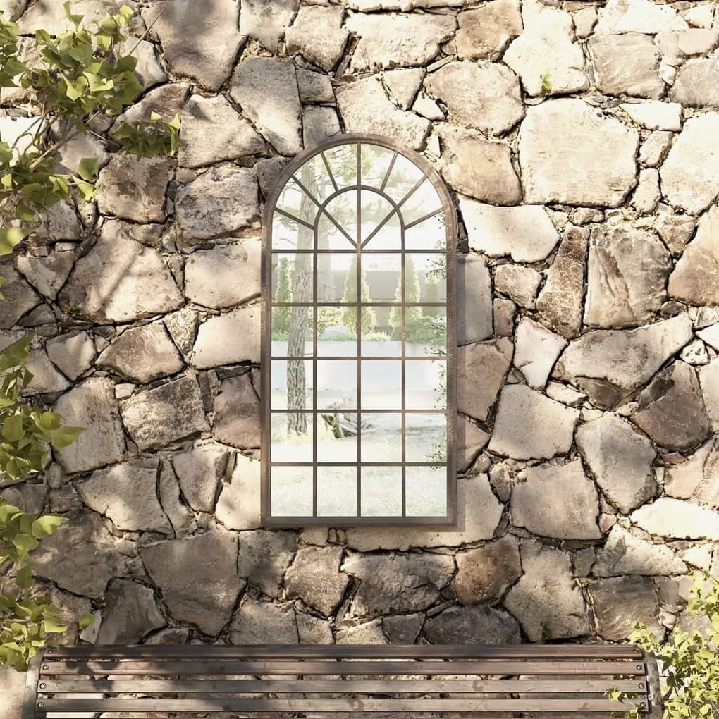 vidaXL Καθρέφτης Κήπου για Εξ. Χώρους Λευκό της Άμμου 90 x 45εκ Σίδερο