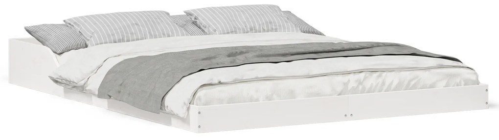 vidaXL Σκελετός Κρεβατιού Λευκό 140 x 220 cm Μασίφ ξύλο πεύκου