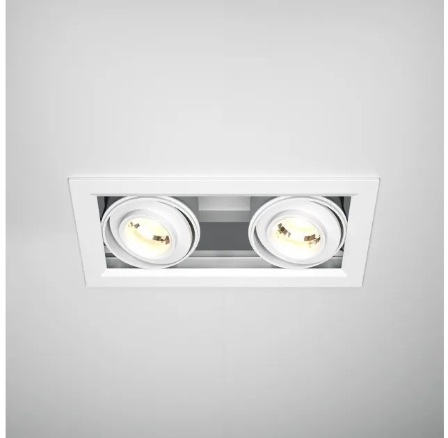 Χωνευτό Σποτ Φωτιστικό Οροφής LED 2x10W Λευκό Κινητό Metal Modern DL093-02-10W3K-W Maytoni DL093-02-10W3K-W