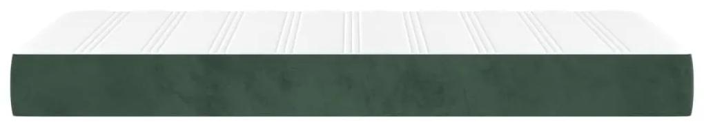 vidaXL Στρώμα με Pocket Springs Σκούρο Πράσινο 90x190x20 εκ Βελούδινο