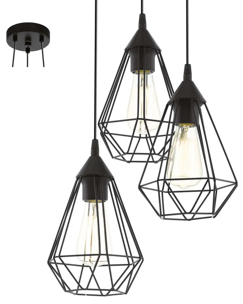 Φωτιστικό Οροφής Tarbes 94191 Black Eglo Metal