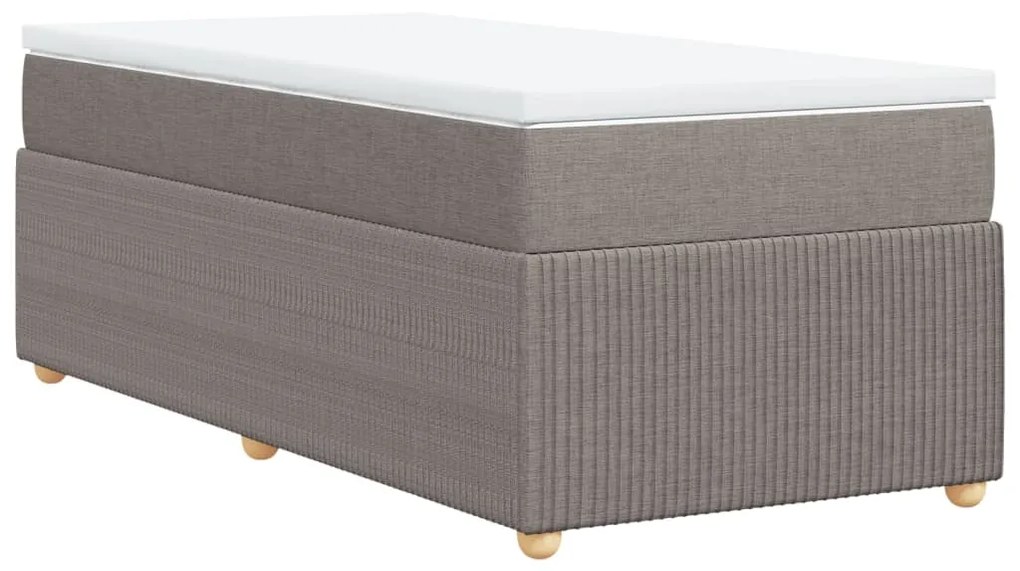 Κρεβάτι Boxspring με Στρώμα Taupe 100 x 200 εκ. Υφασμάτινο - Μπεζ-Γκρι