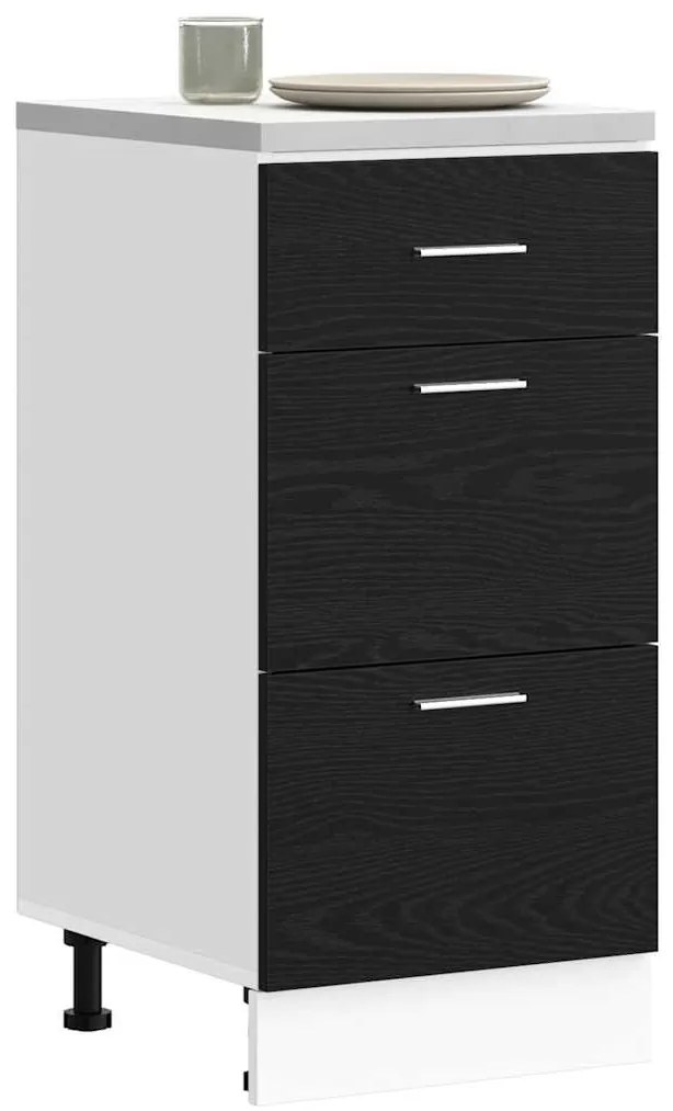 vidaXL Βάση Ντουλάπας Κουζίνας με συρτάρι Μαύρη Οξυά 40 x 46 x 81,5 εκ