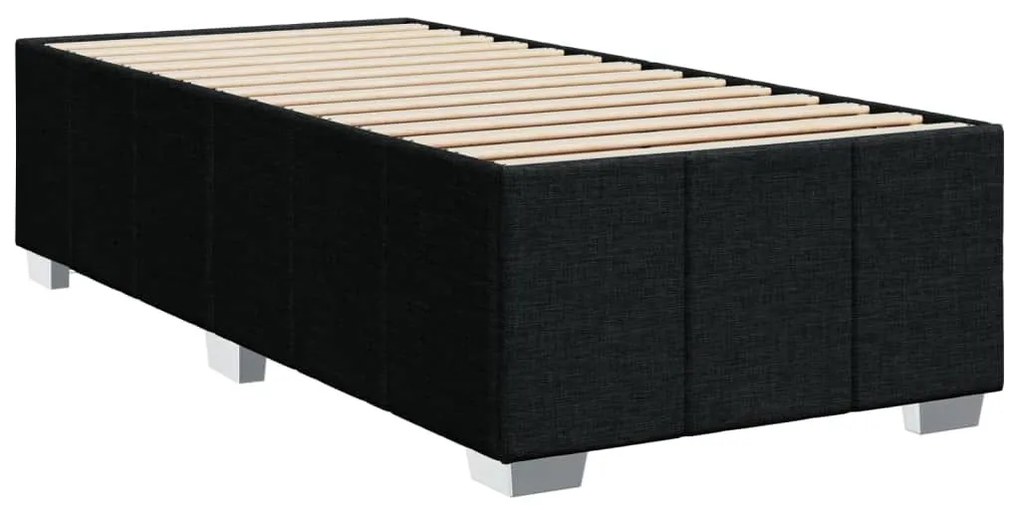 Κρεβάτι Boxspring με Στρώμα Μαύρο 100 x 200 εκ. Υφασμάτινο - Μαύρο