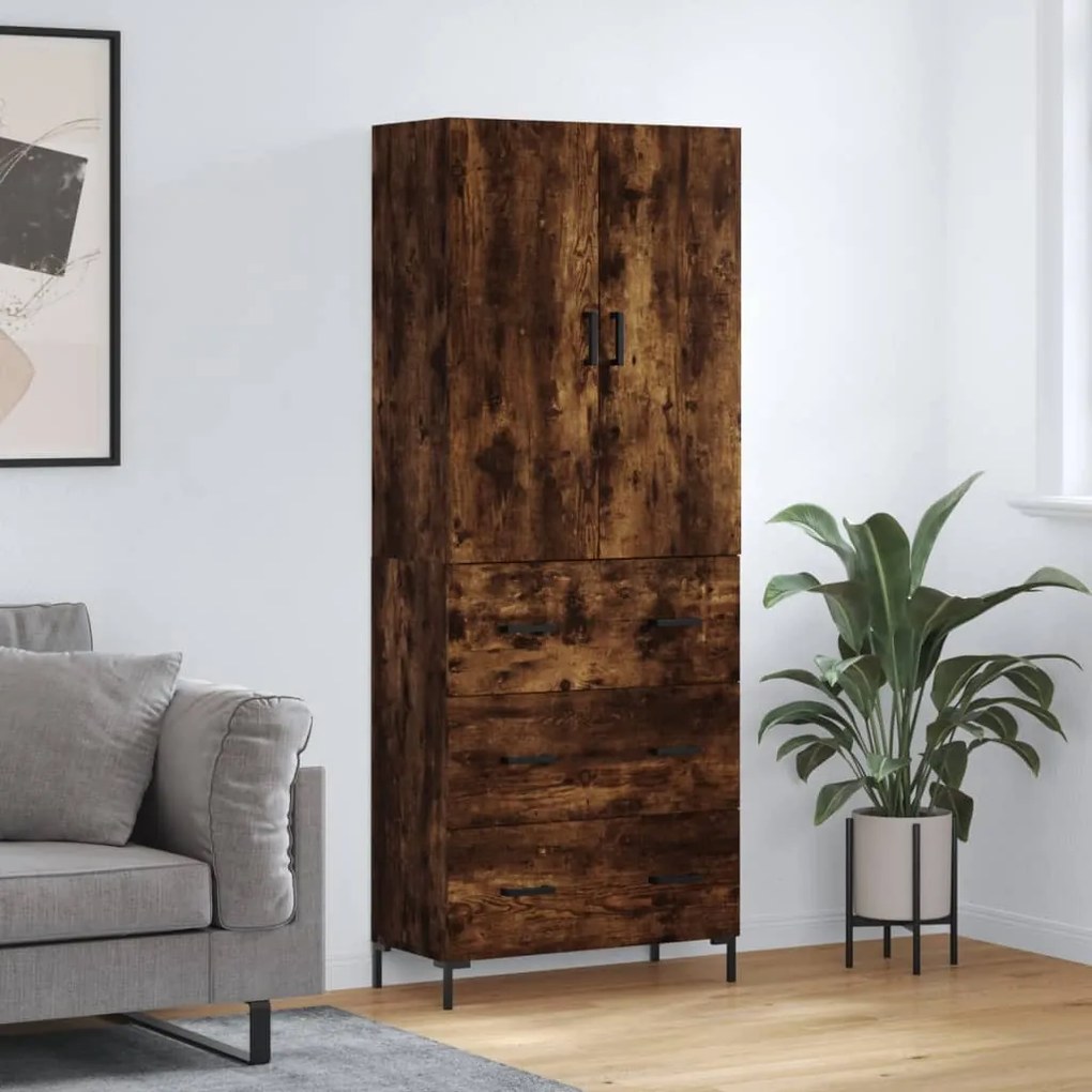 vidaXL Ντουλάπι Καπνιστή Δρυς 69,5x34x180 εκ. από Επεξεργασμένο Ξύλο