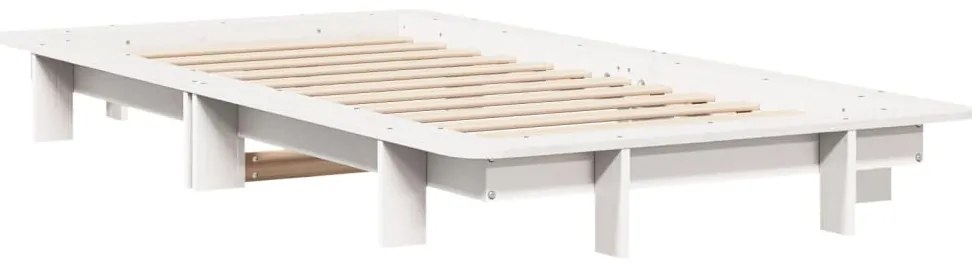 vidaXL Σκελετός Κρεβατιού Χωρίς Στρώμα Λευκό 100x200 εκ. Μασίφ Πεύκο
