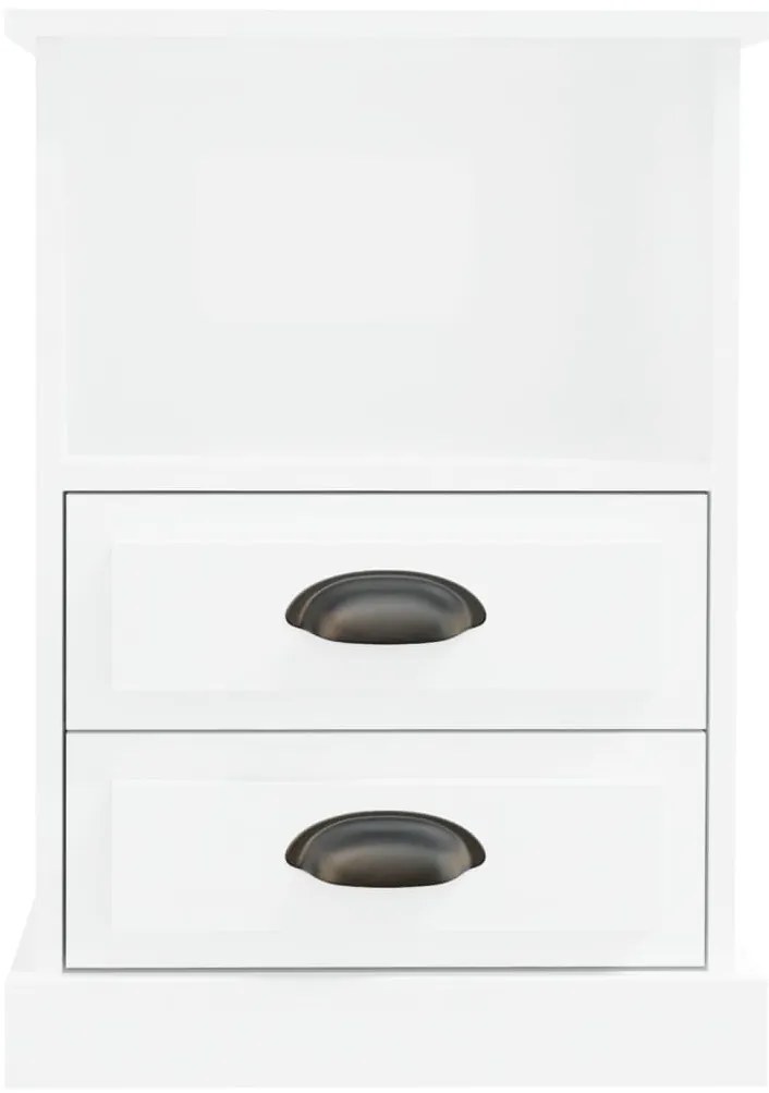 vidaXL Κομοδίνο Γυαλιστερό Λευκό 43 x 36 x 60 εκ.