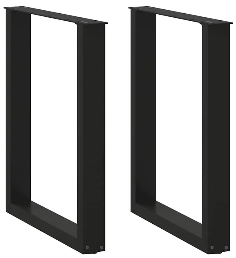 vidaXL Πόδια Τραπεζαρίας σε Σχήμα U 2 τεμ. Μαύρο 70x(72-73) εκ. Ατσάλι