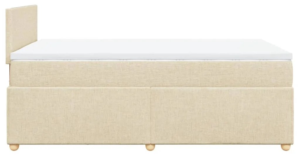 vidaXL Κρεβάτι Boxspring με Στρώμα Κρεμ 120x190 εκ. Υφασμάτινο