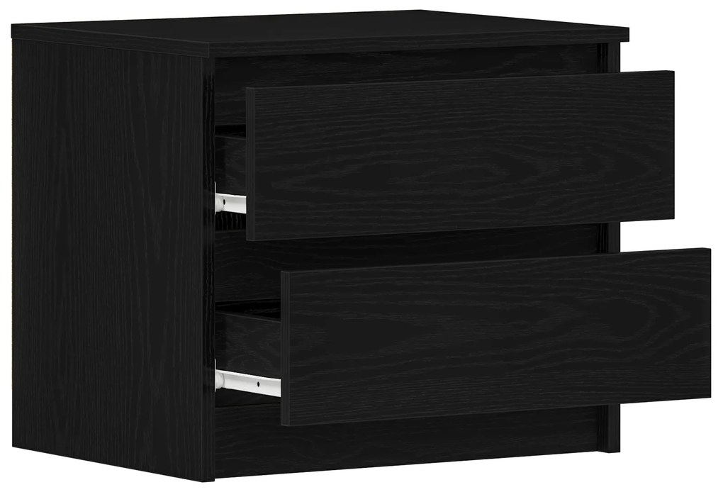 vidaXL Κομοδίνα 2 τμχ Μαύρο Δρυς 50x40x43,5 εκ Επεξεργασμένο ξύλο