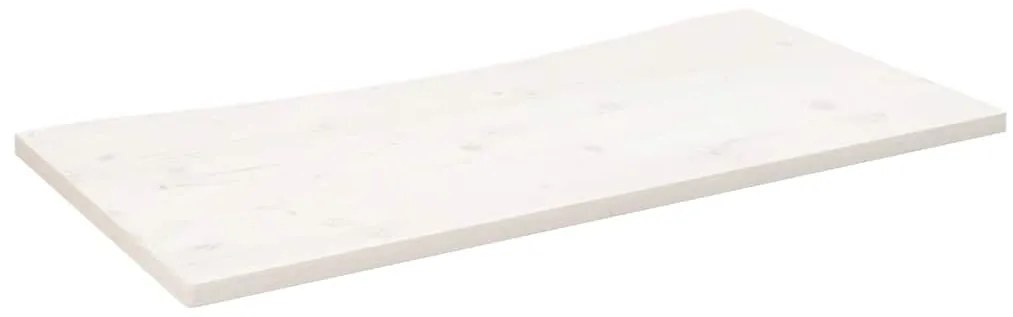 vidaXL Επιφάνεια Γραφείου Λευκή 100x60x2,5 εκ. από Μασίφ Ξύλο Πεύκου