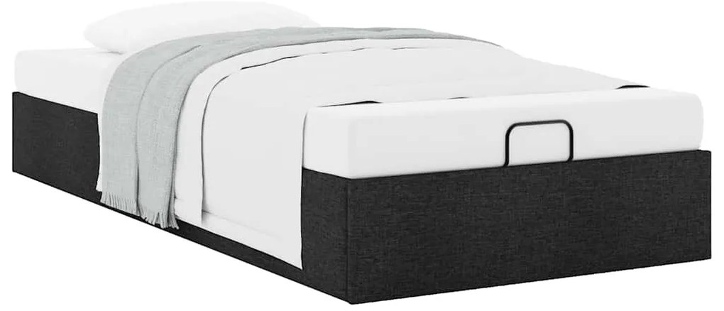 vidaXL Οθωμανικό πλαίσιο κρεβατιού χωρίς στρώμα Μαύρο 90x200 cm Ύφασμα