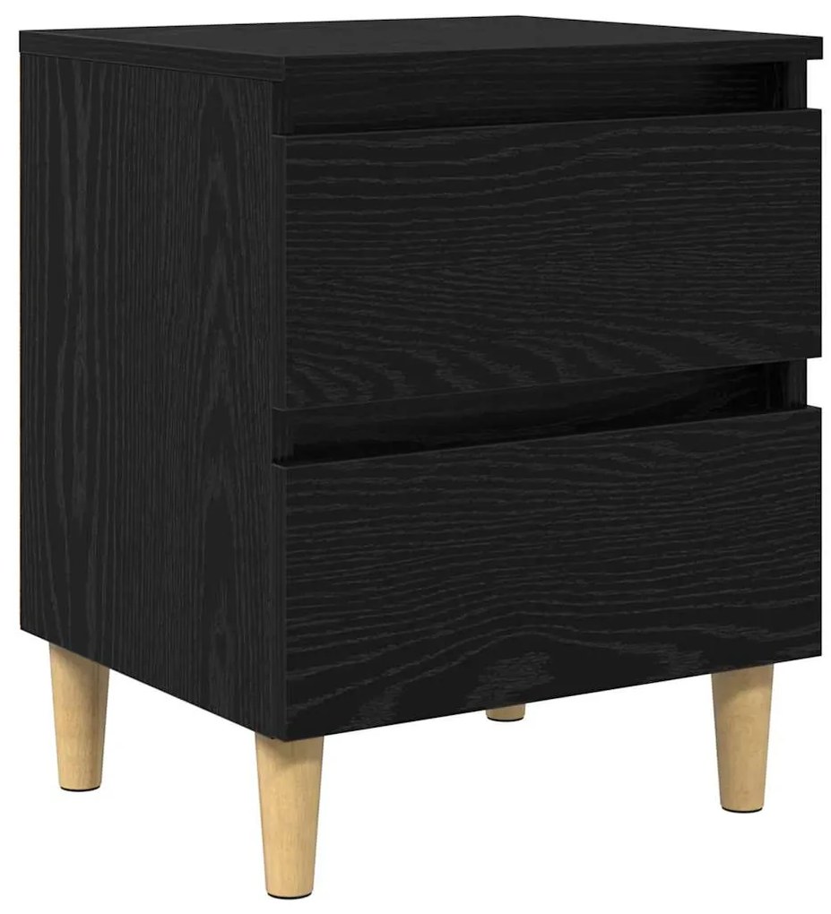 vidaXL Κρεβάτια Ντουλάπες με συρτάρι 2 pcs Μαύρη Οξυά 40 x 35 x 50 εκ.