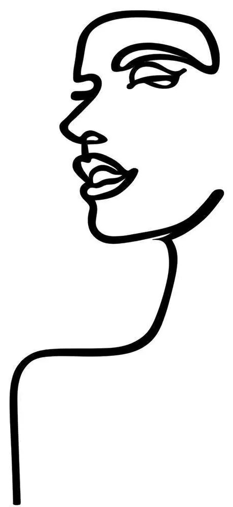 Διακοσμητικό Τοίχου Woman Profile 575TNL1127 42x100cm Black Wallity Μέταλλο